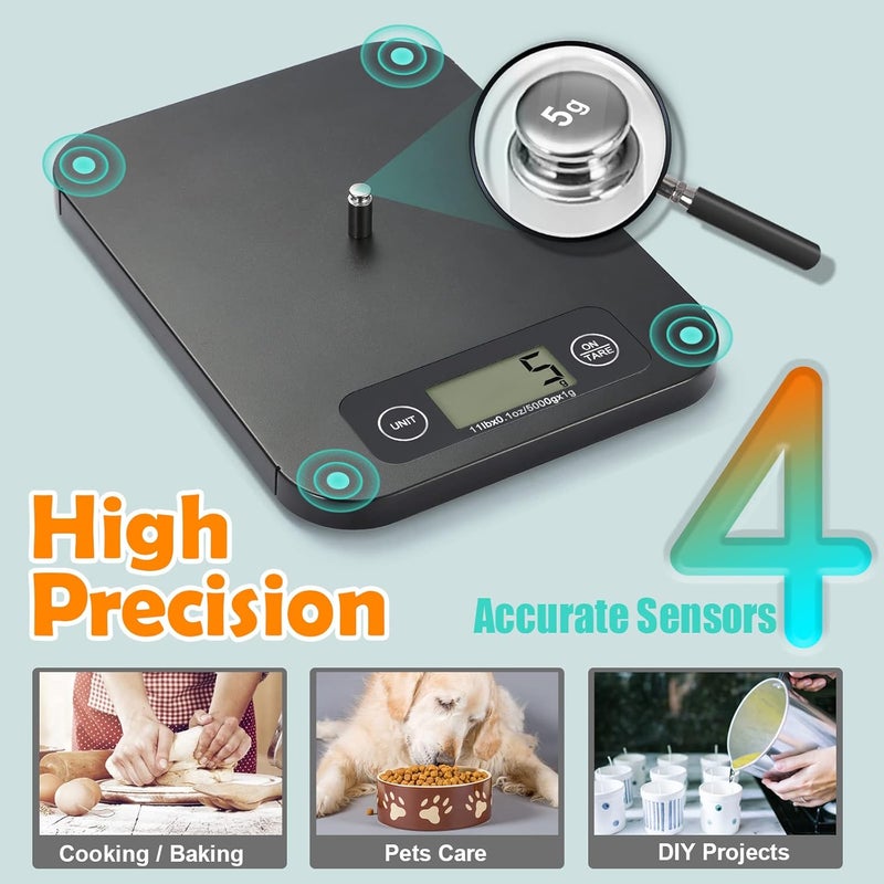 URAMAZ Food Scale with Nutritional Calculator, Digital Food Scales for Kitchen Scale Grams and Ounces, Smart Food Weight Scale for Weight Loss, 20 Nutrients Tracking, Diet, Calories, Meal Prep, 11lb - Image 5